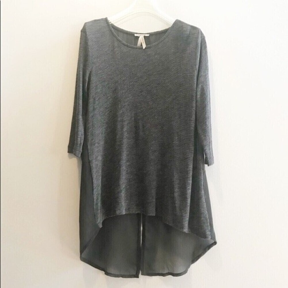 Marseille Striped Knit Sheer Back Tunic Top